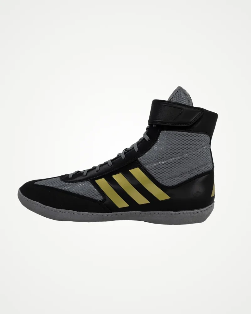 Adidas Combat Speed 5 Wrestling Shoes - Grey/Metallic Gold