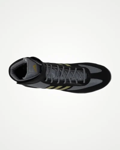 Adidas Combat Speed 5 Wrestling Shoes Grey Metallic Gold Upper