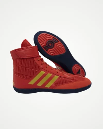 Adidas Combat Speed 5 Wrestling Shoes Red Gold Pair