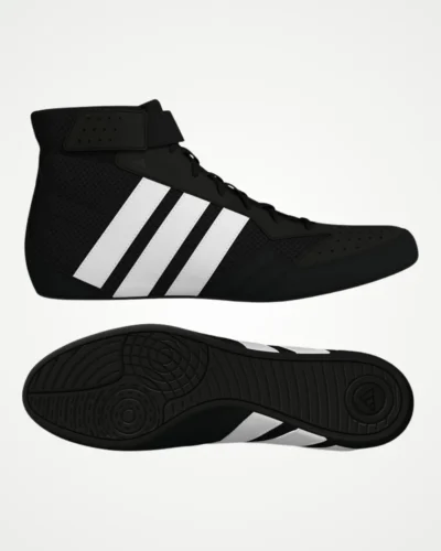 Adidas HVC Plus Wrestling Shoe Black White Pair