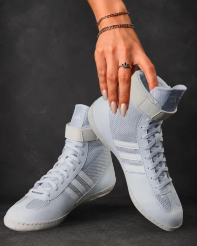 Adidas Womens Combat Speed 4 Wrestling Shoes Sky Grey Pair